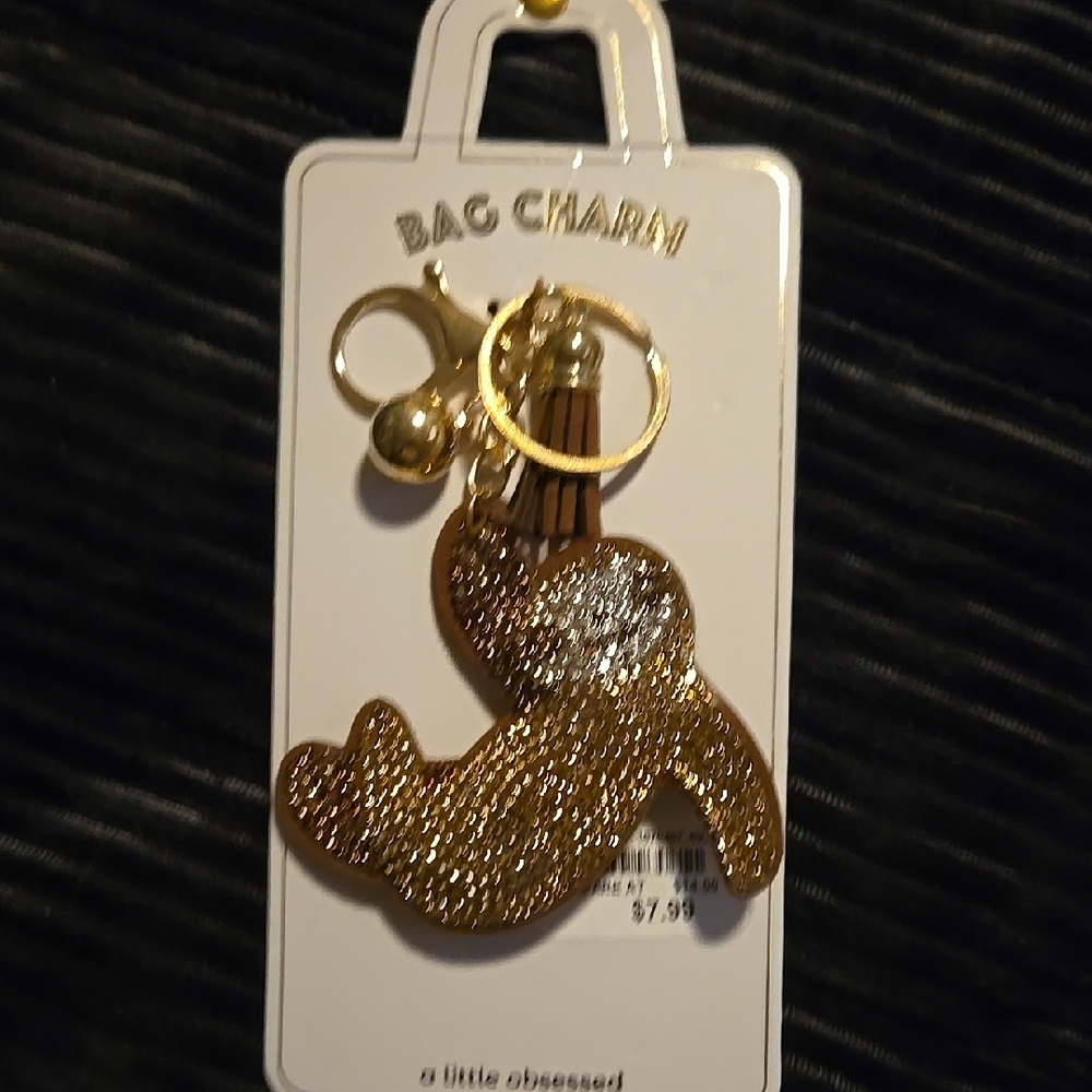 Gold and Silver Bag Charm Key Holder